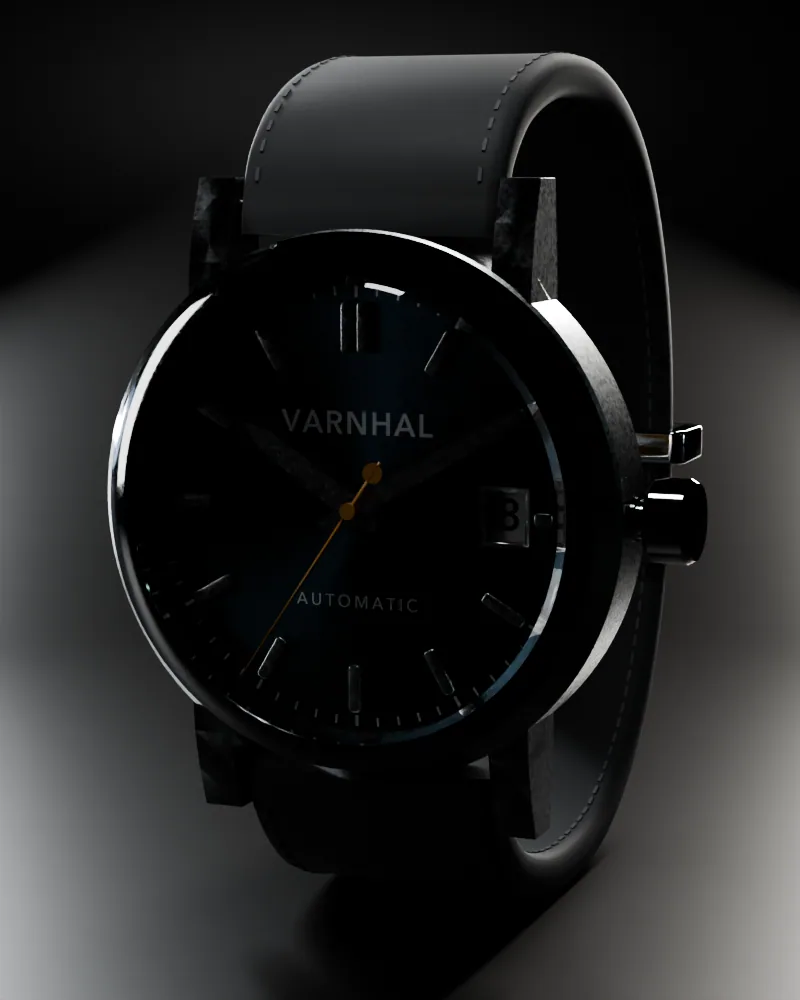 Sample bake 05, automatic watch on black